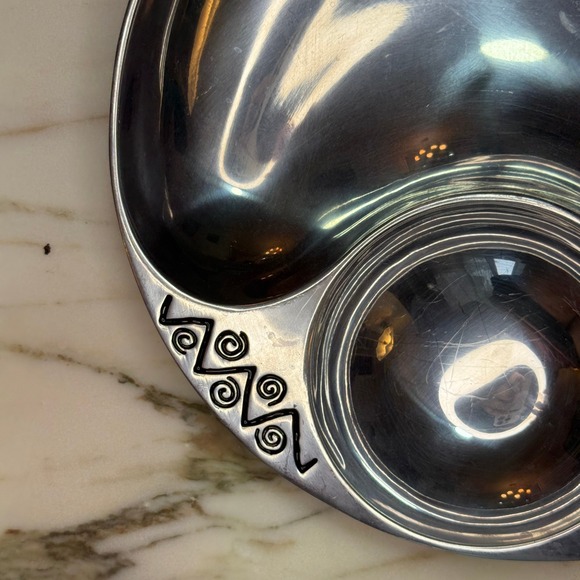 Vintage Wilton Armetale Reggae Chip & Dip Bowl Tray | Retro Serveware - Picture 2 of 7